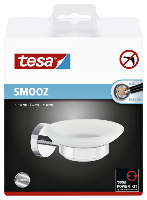 Zeephouder Tesa Smooz 40324 chroom/glas