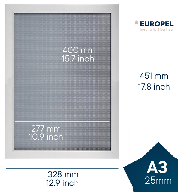 Kliklijst Europel A3 25mm mat wit