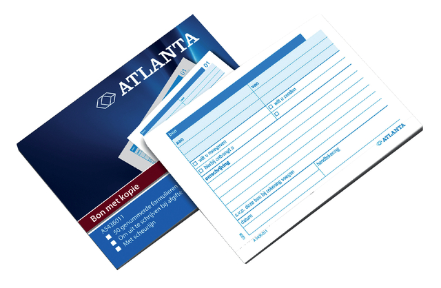 Bonboekje Atlanta A6 50x2vel zelfkopiërend papier