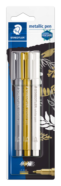 Gelpen Staedtler metallic blister à 3 kleuren