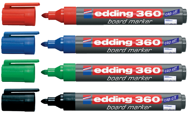 Viltstift edding 360 whiteboard rond 1.5-3mm rood