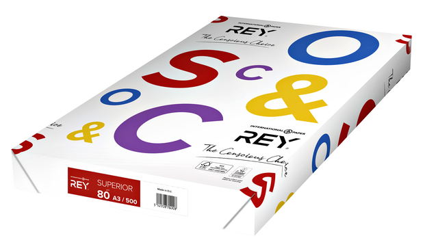 Kopieerpapier Rey Superior A3 80gr wit 500vel