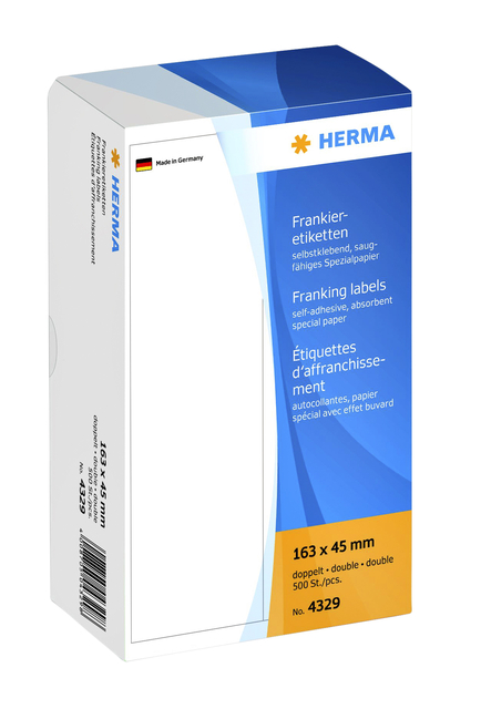 Frankeeretiket HERMA 4322 enkel 163x44mm 500stuks