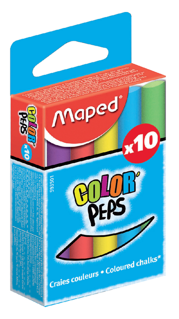 Schoolbordkrijt Maped Color'Peps assorti stofvrij