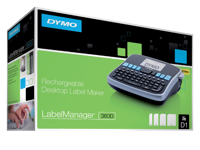 Labelprinter Dymo LabelManager 360D draagbaar qwerty 19mm zwart