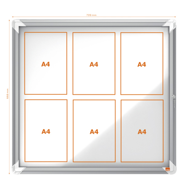 Binnenvitrine Nobo Premium Plus 6x A4 draaideur magnetisch