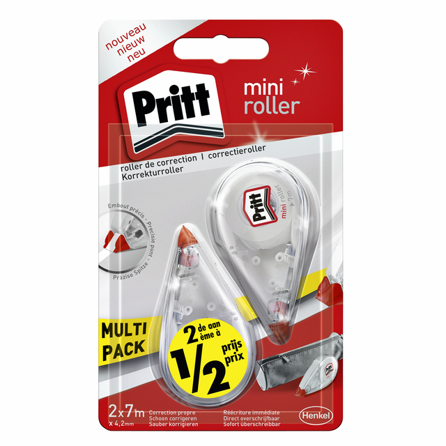 Correctieroller Pritt mini flex 4.2mmx7m blister à 2 stuks