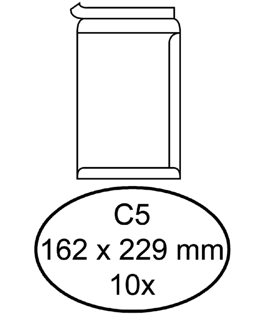 Envelop Quantore bank C5 162x229mm zelfklevend wit 10stuks