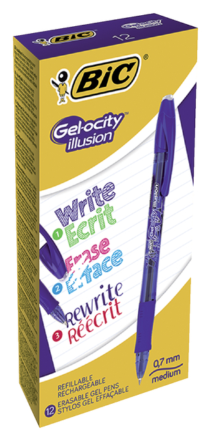 Gelschrijver Bic Gel-ocity illusion medium blauw