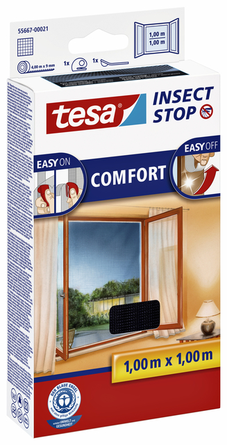 Insectenhor tesa® Insect Stop COMFORT raam 1x1m antraciet