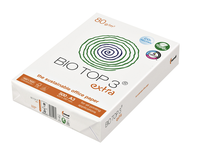 Kopieerpapier BioTop 3 A3 80gr naturel 500vel