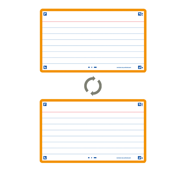 Flashcard Oxford 2.0 75x125mm 80vel 250gr lijn oranje