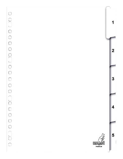 Tabbladen Kangaro 23-gaats PK405CM 1-5 genummerd karton