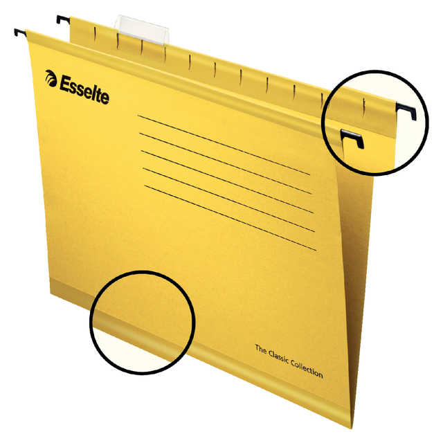 Hangmap Esselte Classic folio V-bodem geel