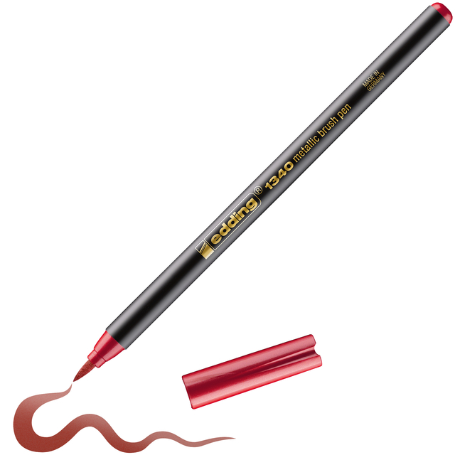 Brushpen edding 1340 metallic rood