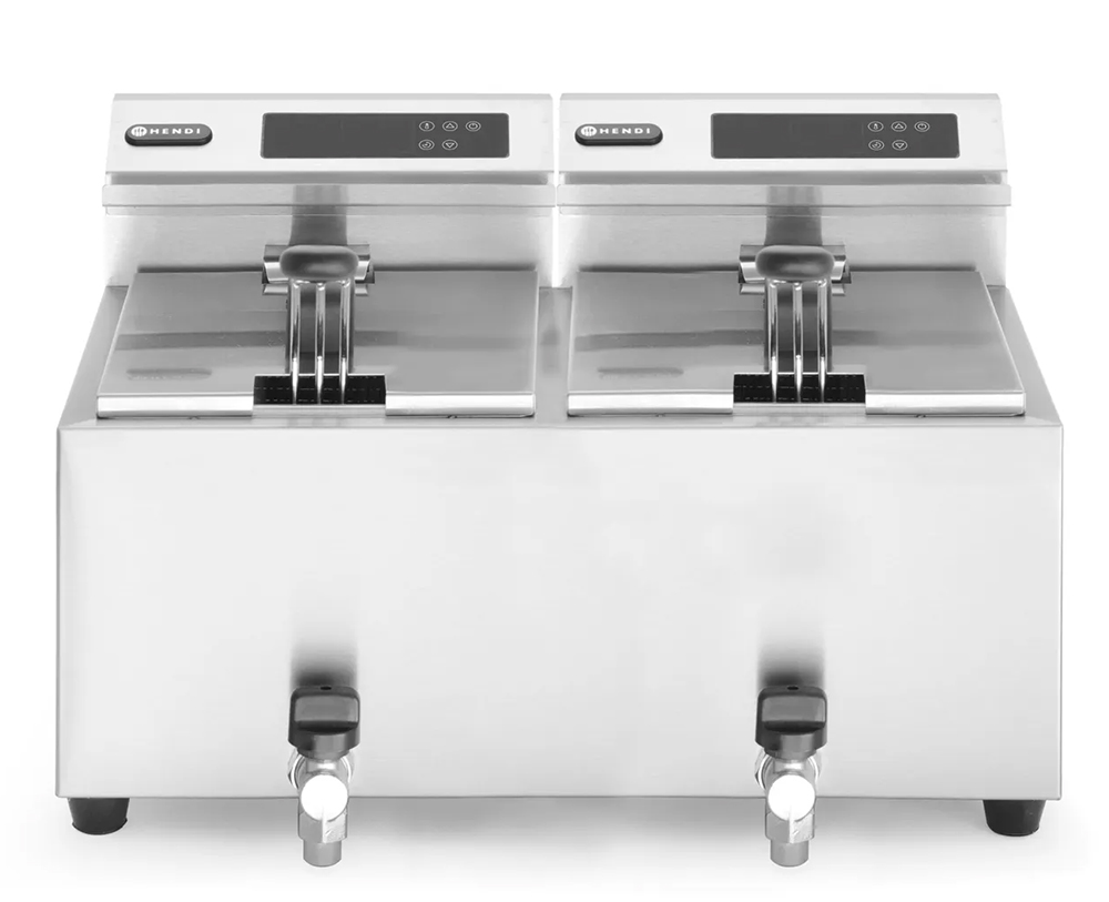 Friteuse Profi Line met aftapkraan digitaal - 2 x 8 l