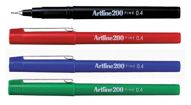 Fineliner Artline 200 rond fijn blauw