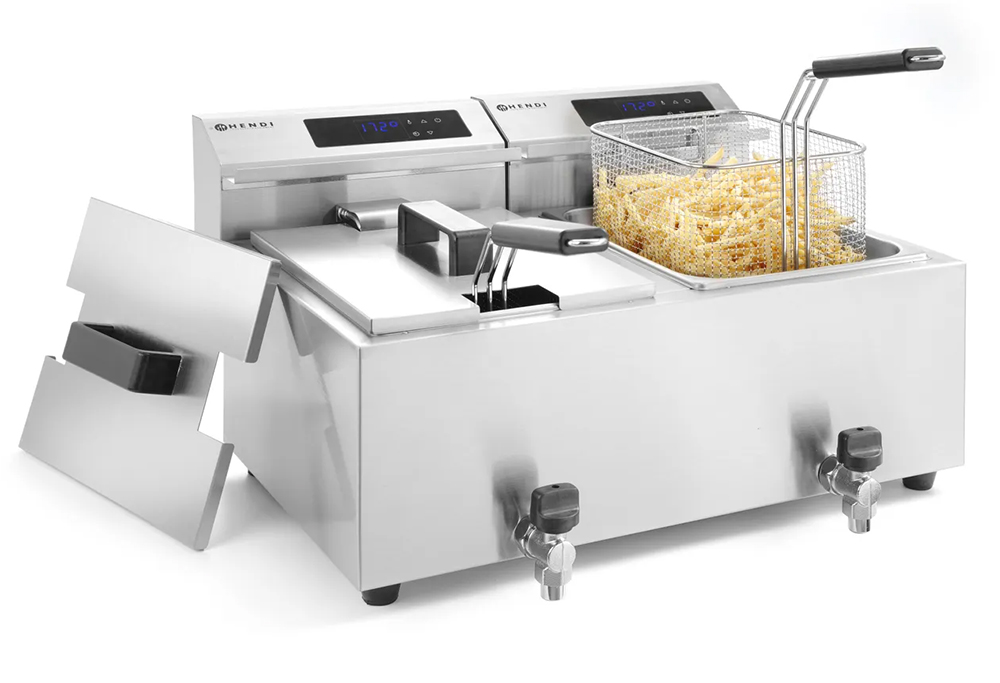 Friteuse Profi Line met aftapkraan digitaal - 2 x 8 l