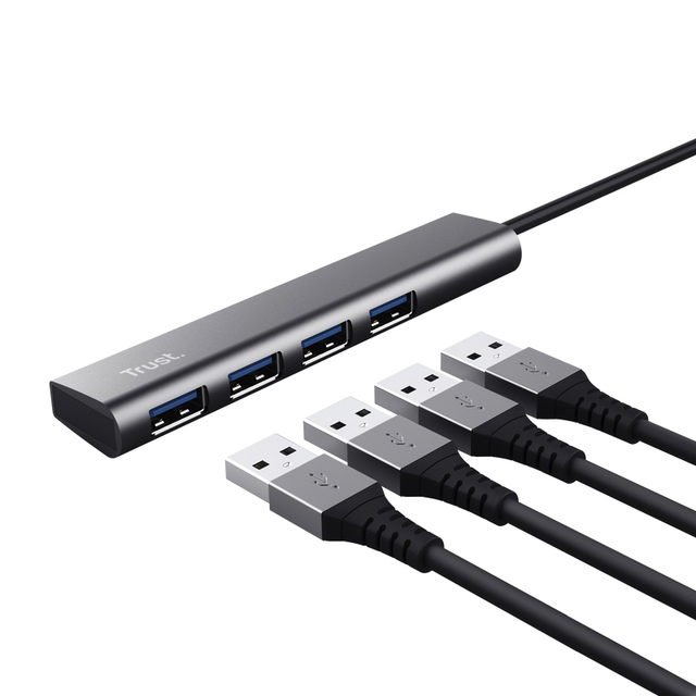 Hub Trust Halyx 4-port USB-A zilver