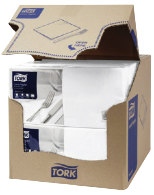 Servetten Tork 2-laags 1/4 gevouwen 200st wit 477149