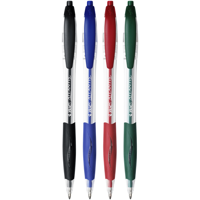 Balpen Bic Atlantis classic grip clic medium rood