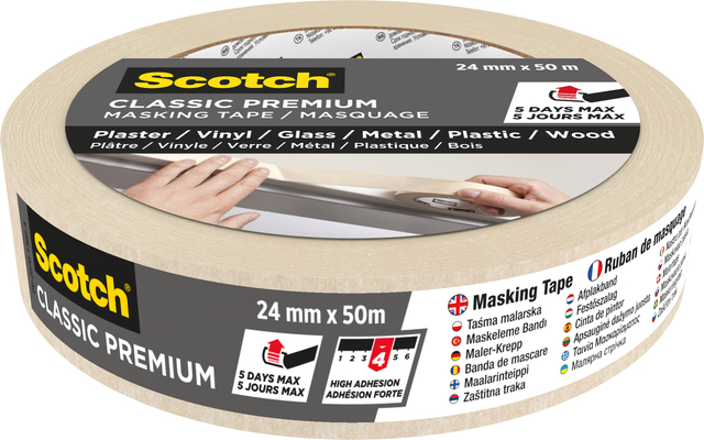 Afplaktape Scotch Premium Classic 24mmx50m beige