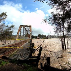 Healdsburg Railroad Bridge during 2019 Russian River Flooding