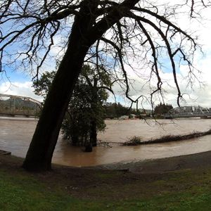  2019 Russian River Flooding From Above Submerged Park