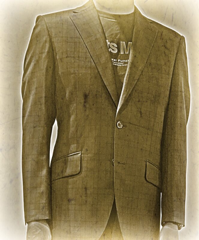 343 ネイビーチェック生地でクラシックさを表現した一着のアイキャッチ画像