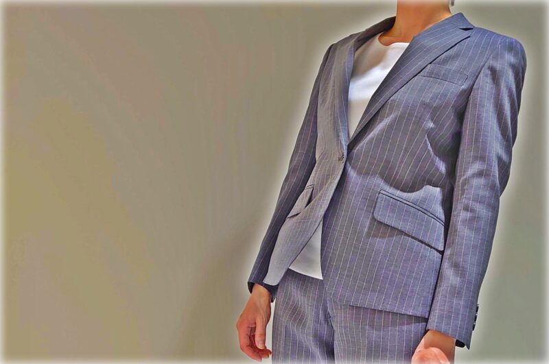 1287 レディース 爽やかなグレーピンストライプのアイキャッチ画像