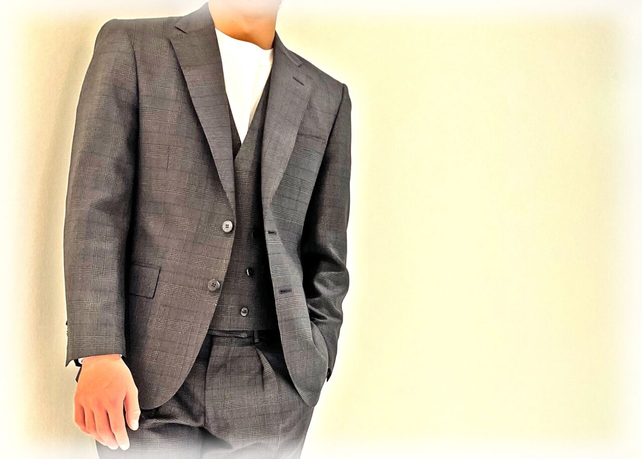 1605 英国ジョンフォスター クラシックで渋いグレンチェック-金沢