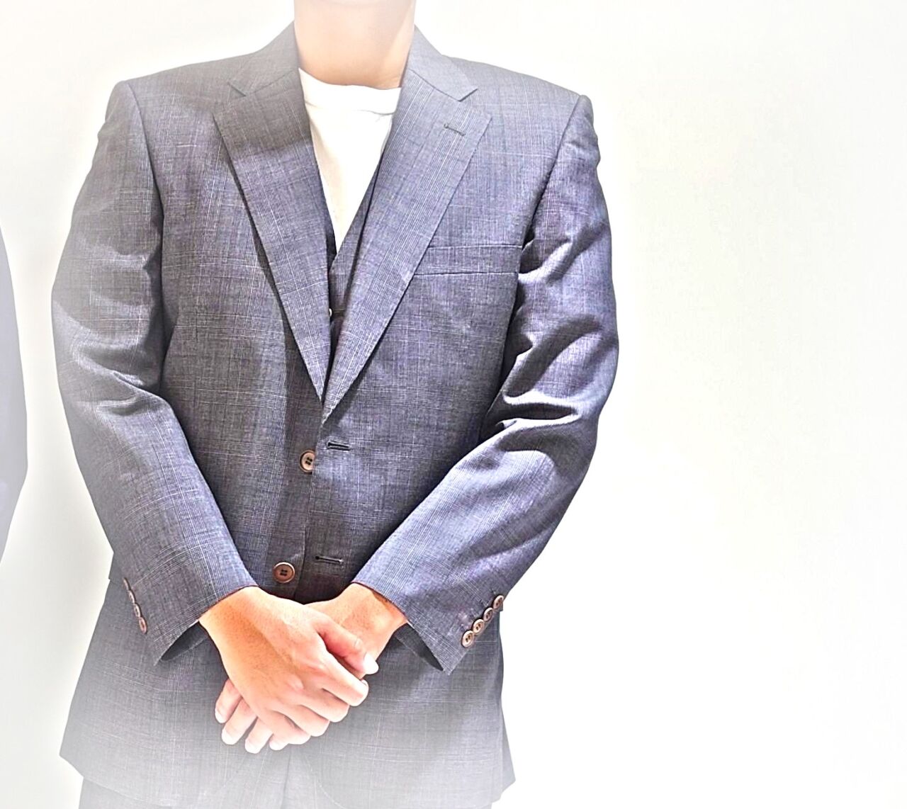 【美品】giotto オーダースーツ グレー チェック 日本製 春秋 ジオット 美品】giotto オーダースーツ グレー チェック 日本製 春秋