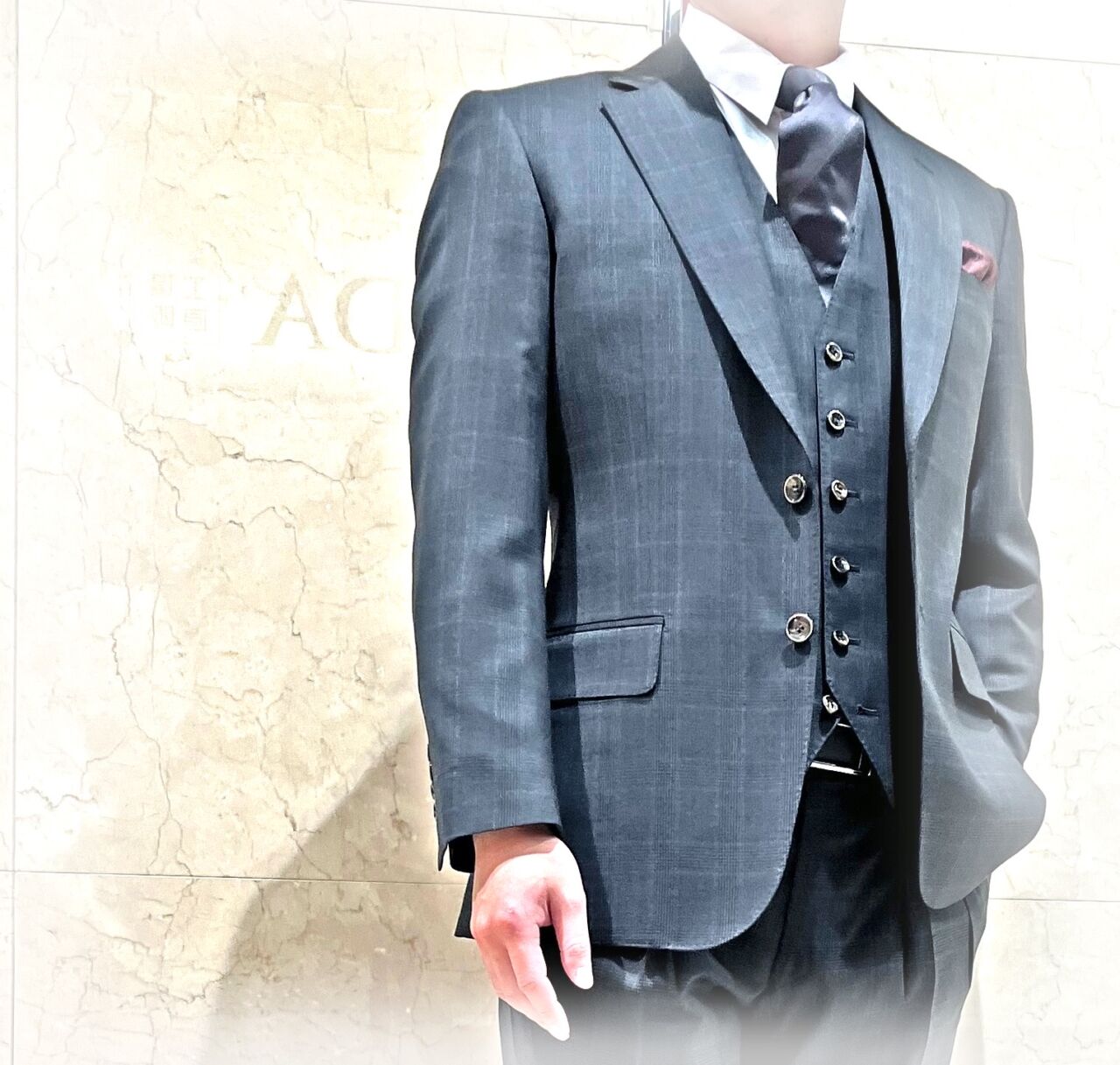 2428 イタリア・マルラーネ モダンなグリーングレンチェック-金沢