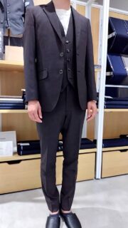 ハイグレード仕立て・茶系・Wool100％ナチュラルストレッチ素材Super100`s&ペイズリー柄裏地の画像