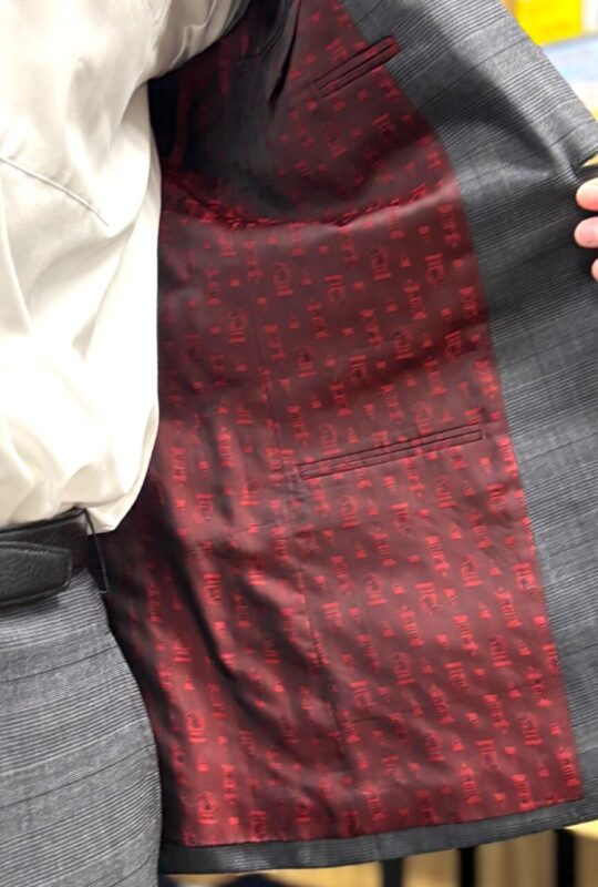 グレー系・Wool100%ナチュラルストレッチ素材&チェス柄裏地のアイキャッチ画像