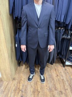 ネイビー/千鳥の生地でお仕立て頂きました。の画像