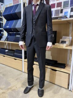 茶系・イタリア輸入生地（CANONICO社）&ドビー柄裏地の画像