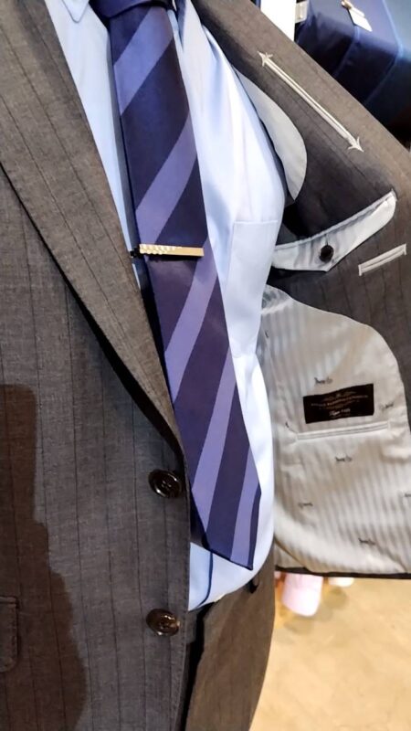 ハイグレード仕立て・グレー系・イタリア輸入生地（CANONICO社）&馬車柄裏地のアイキャッチ画像