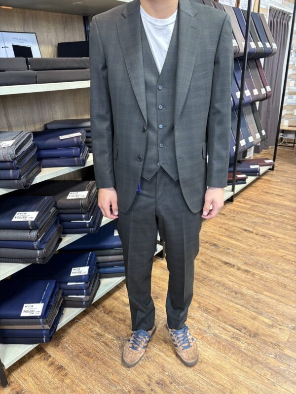 グリーン/チェックの生地でお仕立て頂きました。のアイキャッチ画像