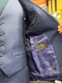 紺系・イタリア輸入生地「CANONICO社」Wool100%素材&ARIA AZZURRO裏地の画像