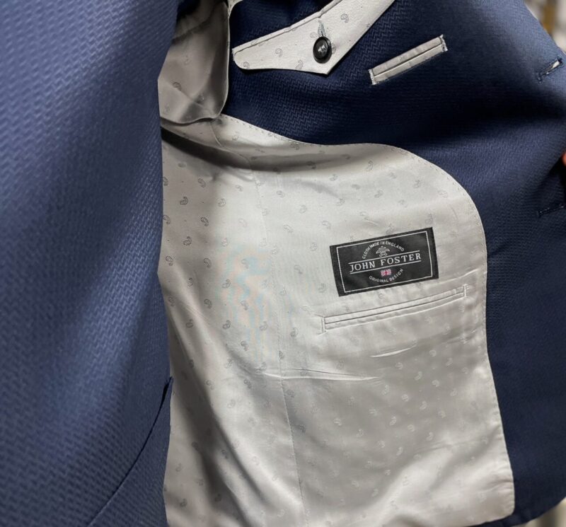 紺系・イングランド輸入生地「JOHN FOSTER社」Wool100%素材&ペイズリー柄裏地のアイキャッチ画像