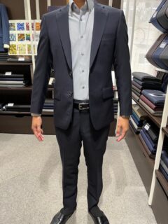 通年Super100’s紺無地×OPセット（ドビー裏地/水牛釦/T仕立て）＝間違いない1着です。の画像