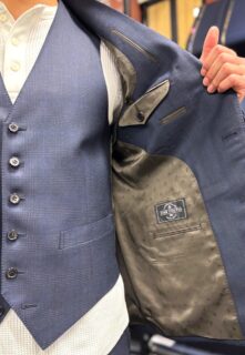 紺系・イングランド輸入生地「JOHN FOSTER社」Wool100%素材&ペイズリー柄裏地の画像