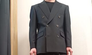 お洒落なワイドダブルスーツの画像