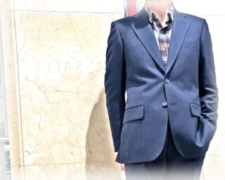 2401　王道のダークネイビーシャドウストライプの画像