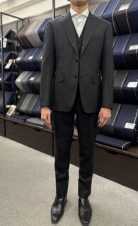 黒シャドーストライプ　内に秘めるボルドー裏地の画像