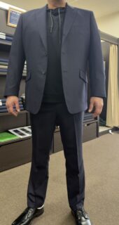 [HG仕立て]紺織柄スーツエレガントな仕上がりの画像