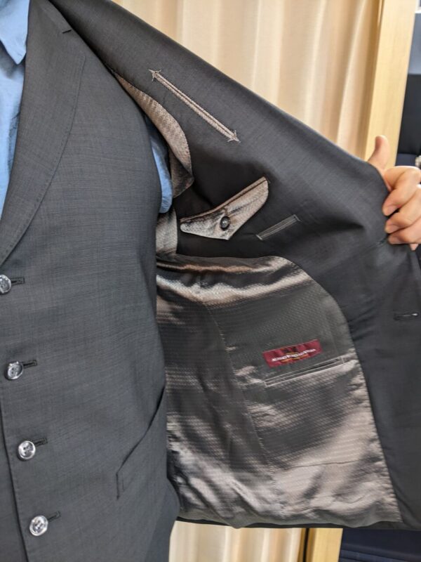 ハイグレード仕立て　茶系・イタリア輸入生地（ALBINO TORELLO VIERA社）&ドビー柄裏地のアイキャッチ画像