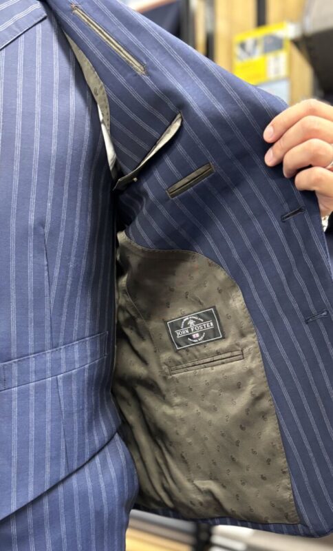 紺系・イングランド輸入生地「JOHN FOSTER社」Wool100%素材&ペイズリー柄裏地のアイキャッチ画像