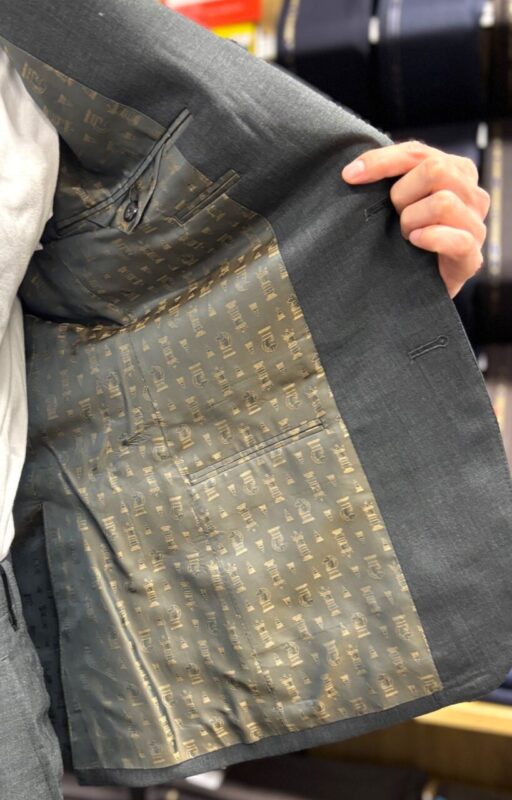 グリーン系・Wool100％撥水ナチュラルストレッチ素材&チェス柄裏地のアイキャッチ画像